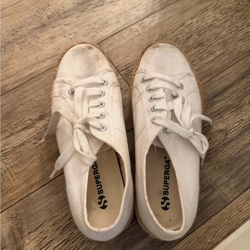 Superga Women's Cream Canvas Sneakers